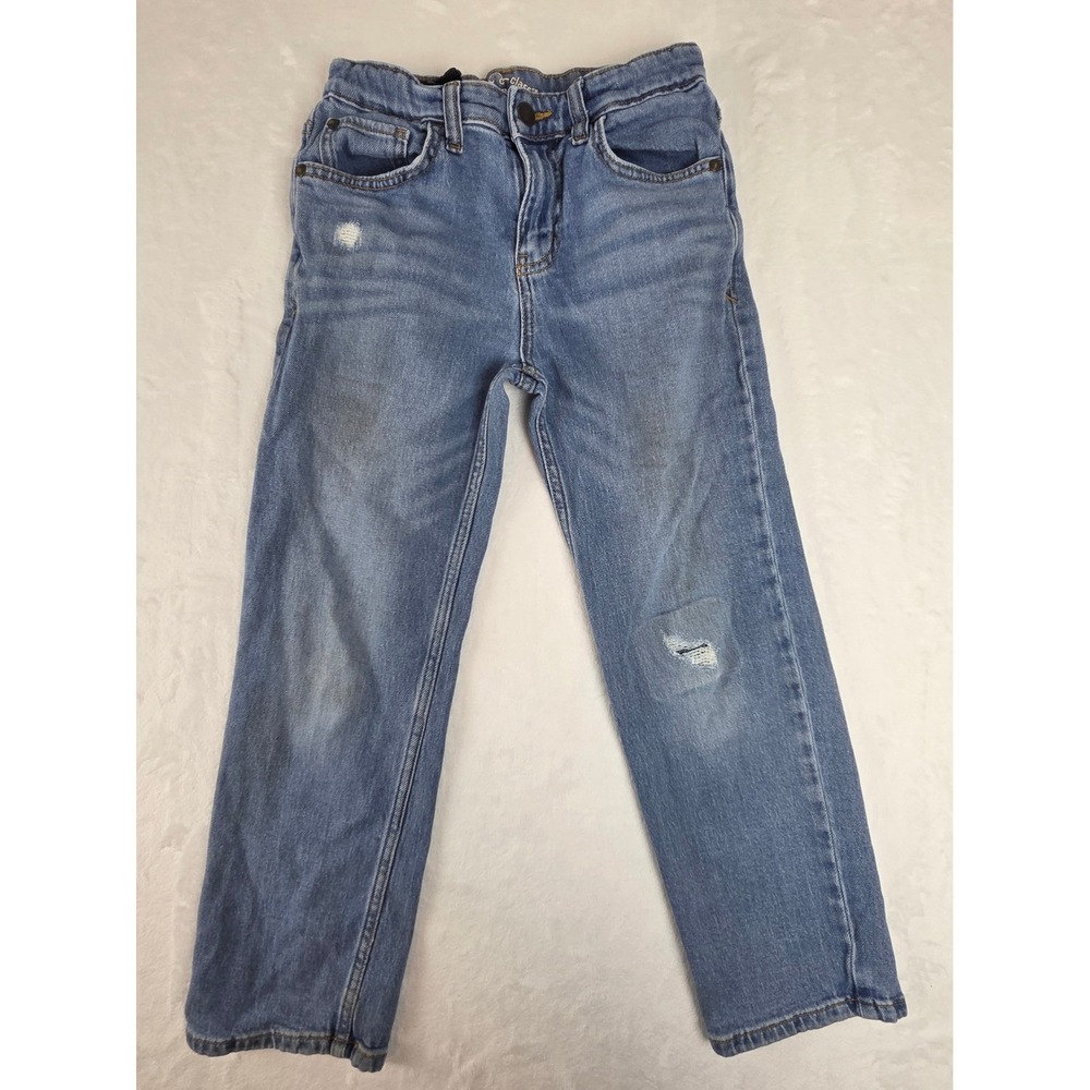 Art Class Relaxed Straight Jeans Kids‎ 10 Blue Distressed Adjustable Waist Denim